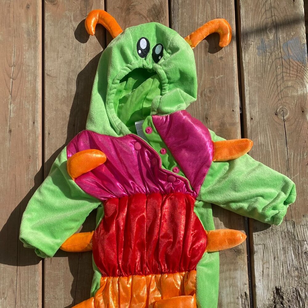 Plush Infant Caterpillar Halloween Costume Green Orange